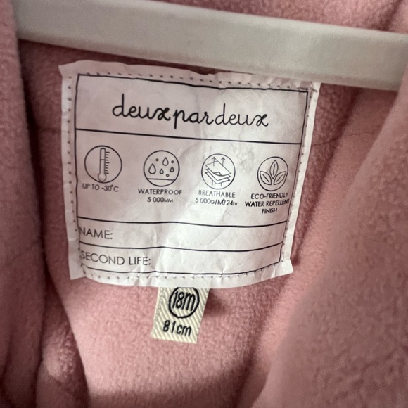 Deux par Deux Pink Winter Snowsuit 18mo - Picture 5 of 6